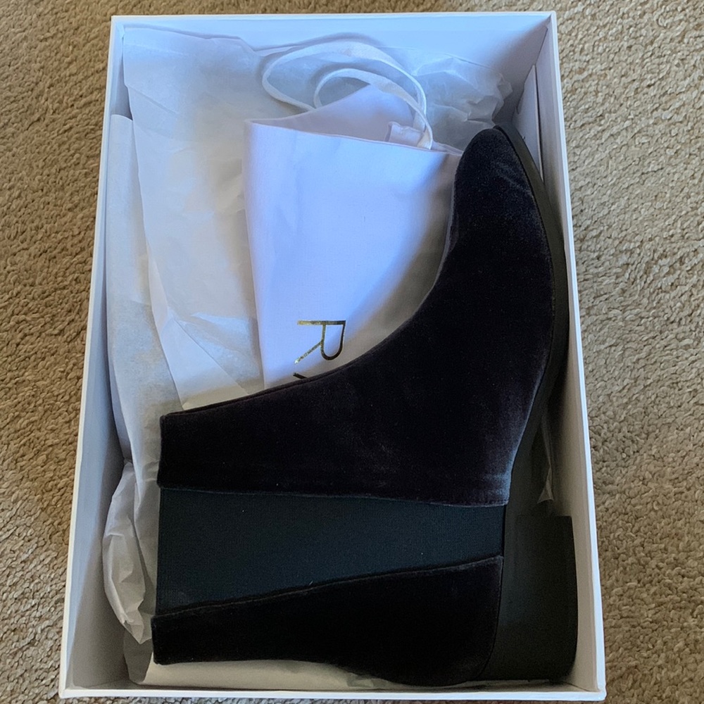 RAYE Celeste charcoal velvet boots